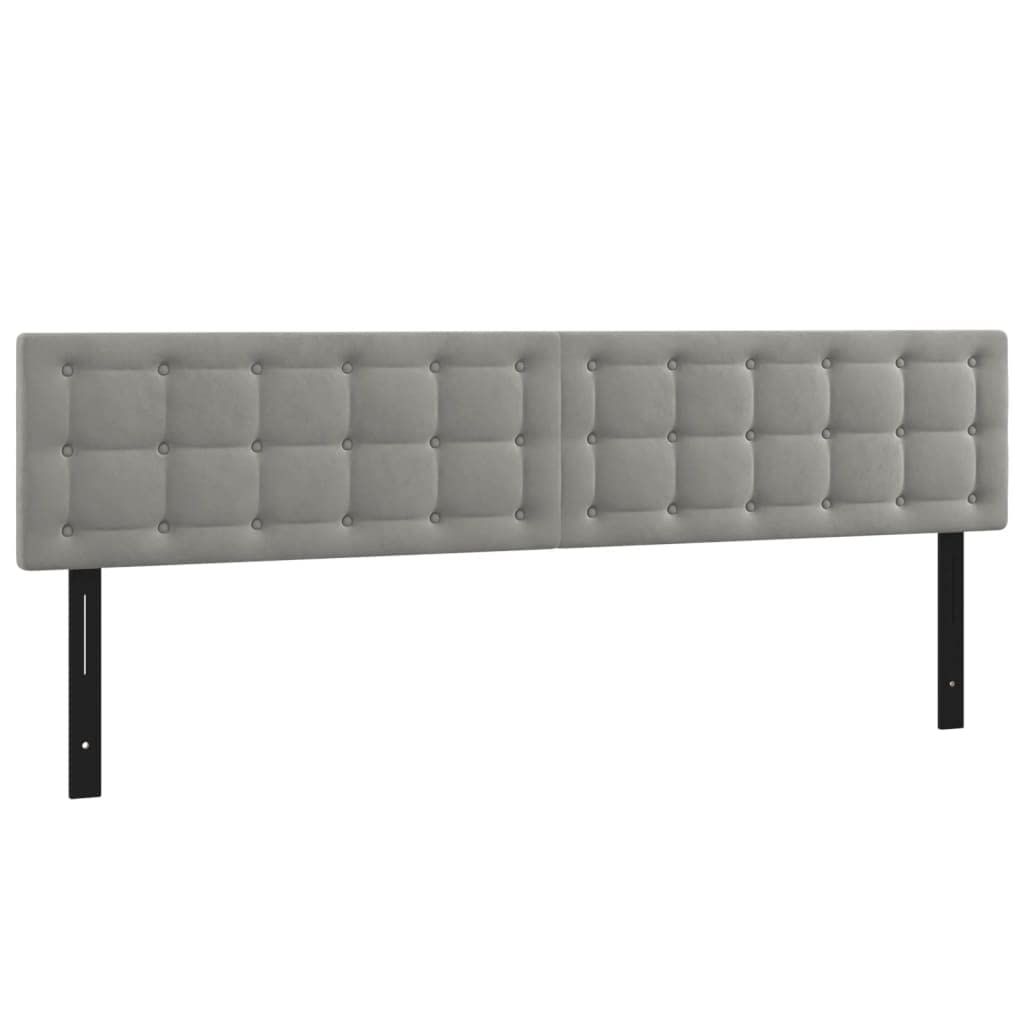 Vidaxl Led Headboard, Upholstered Headboard For Bed Home, Bed Headboard With Led Light, Bedroom Furniture, Light Gray 70.9"X2"X30.7"/34.6" Velvet